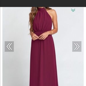 Show Me Your MuMu Merlot Collette Halter Dress